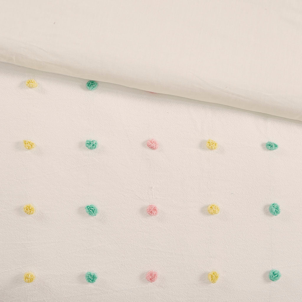 Callie Cotton Jacquard Pom Pom Comforter Set