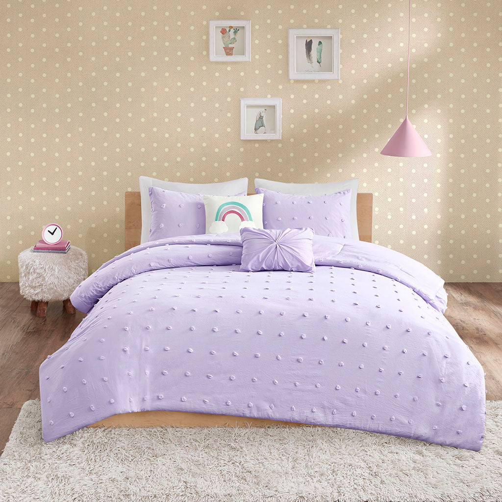 Callie Cotton Jacquard Pom Pom Comforter Set