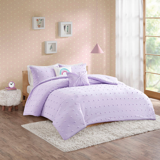 Callie Cotton Jacquard Pom Pom Comforter Set