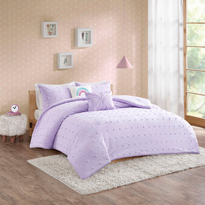 Callie Cotton Jacquard Pom Pom Comforter Set