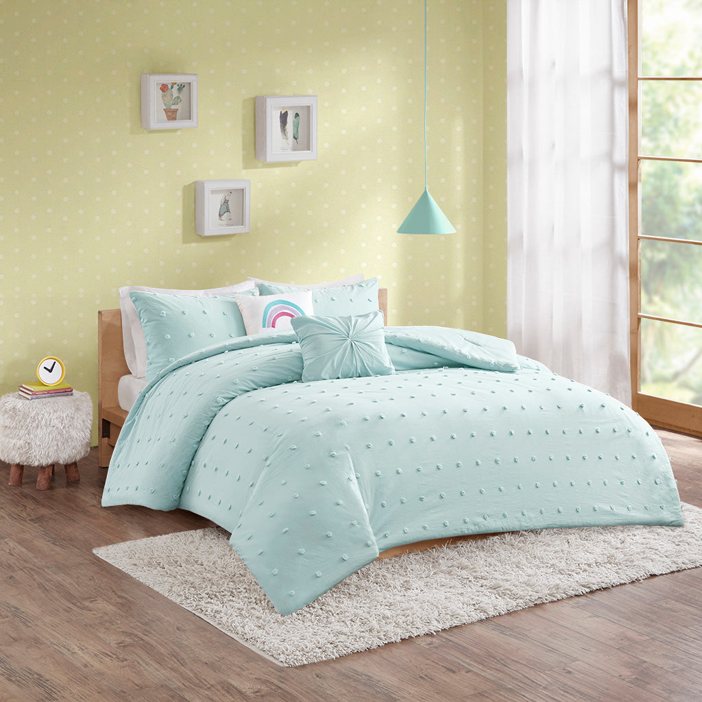Callie Cotton Jacquard Pom Pom Comforter Set