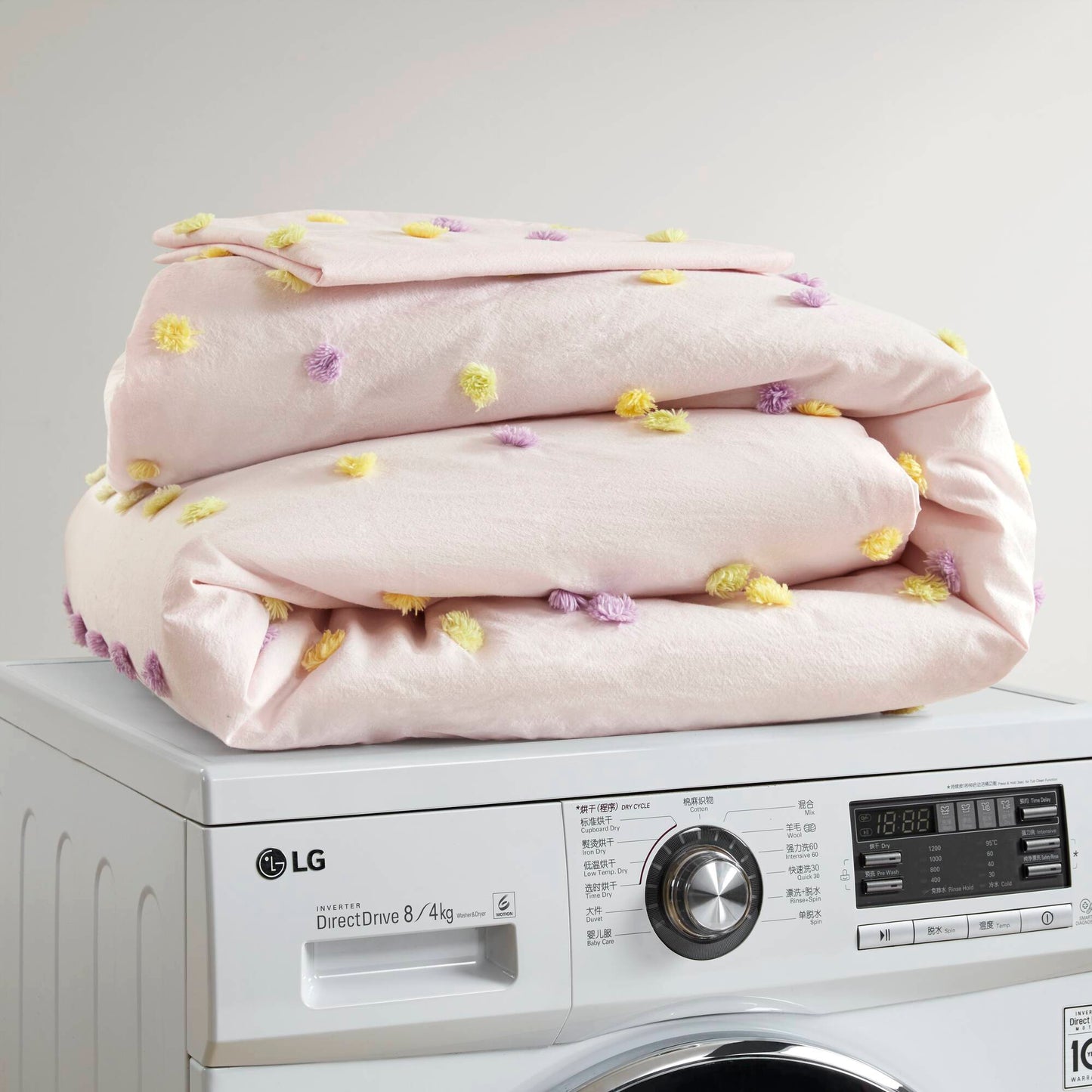 Callie Cotton Jacquard Pom Pom Comforter Set