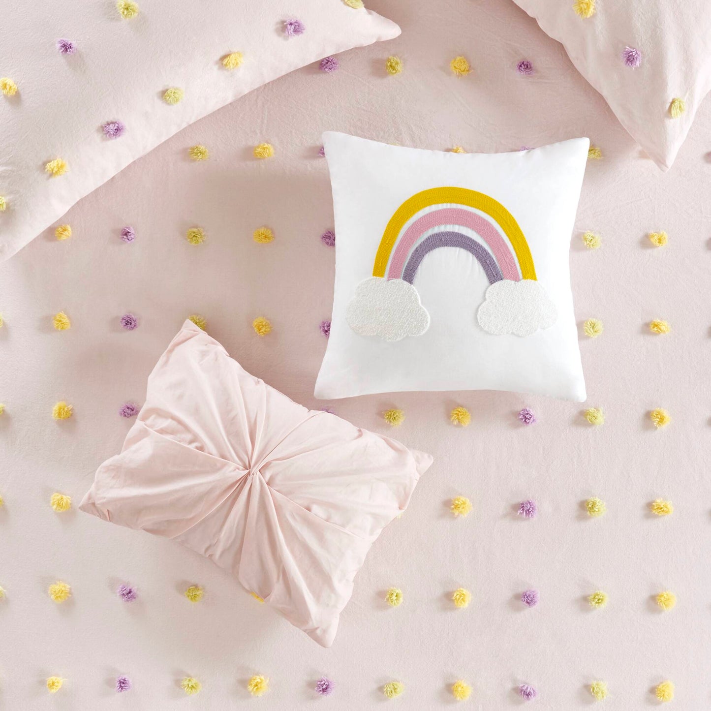 Callie Cotton Jacquard Pom Pom Comforter Set