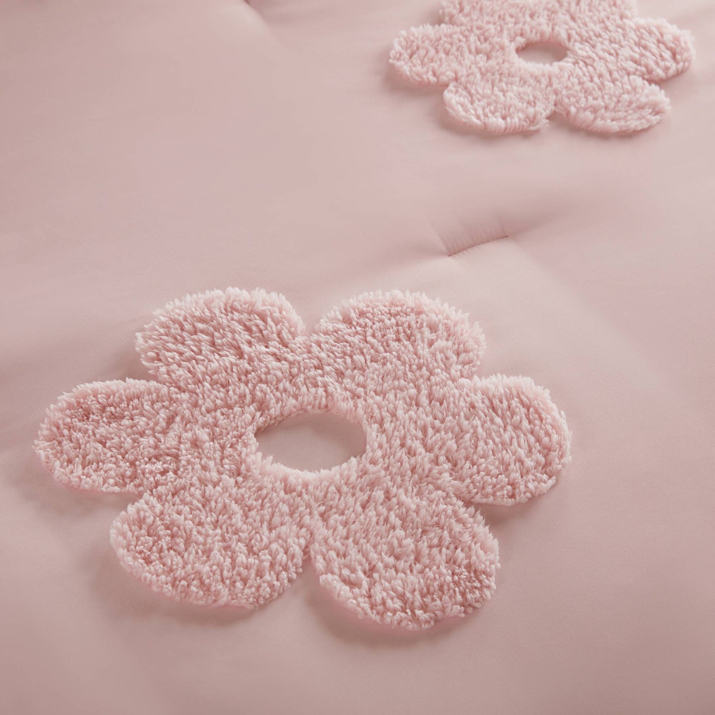 Gracie Floral Reversible Tufted Chenille Comforter Set with Flower Throw Pillow