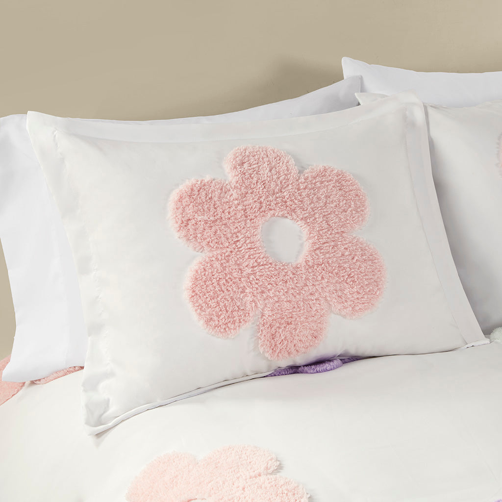 Gracie Floral Reversible Tufted Chenille Duvet Cover Set
