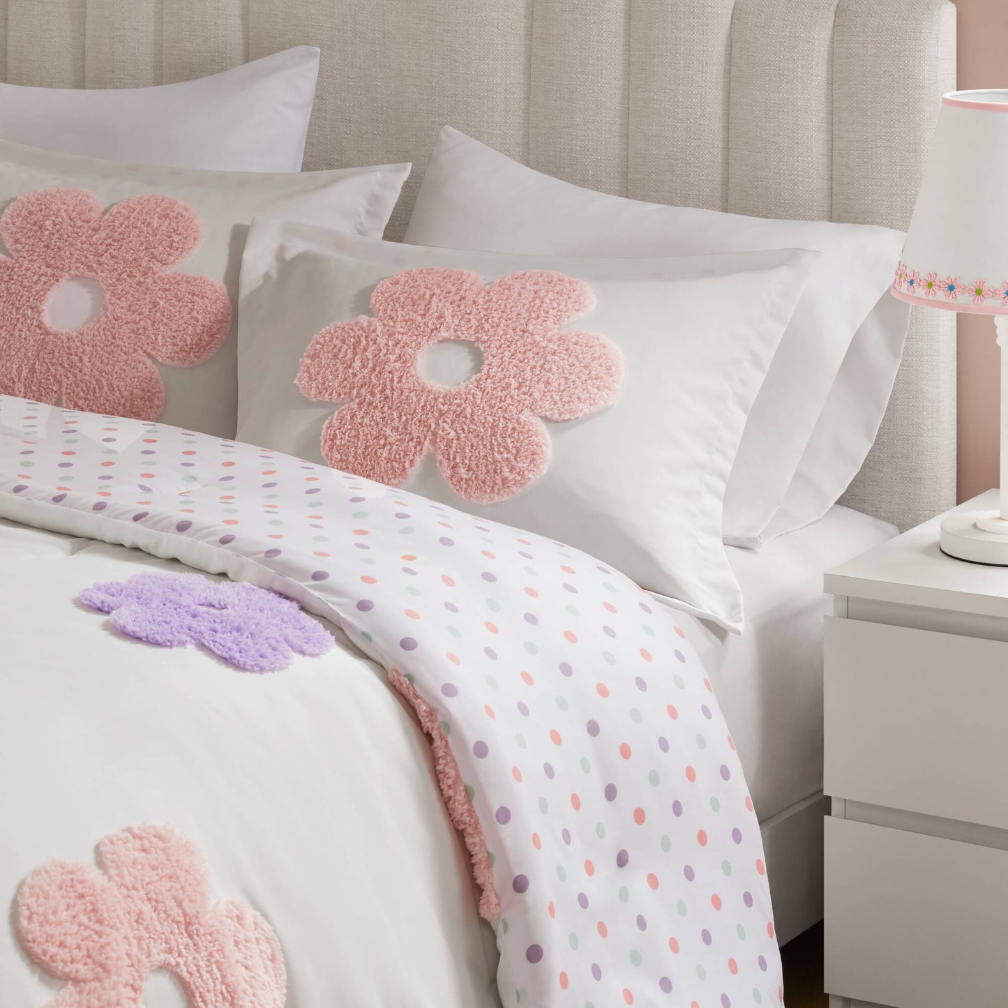 Gracie Floral Reversible Tufted Chenille Duvet Cover Set