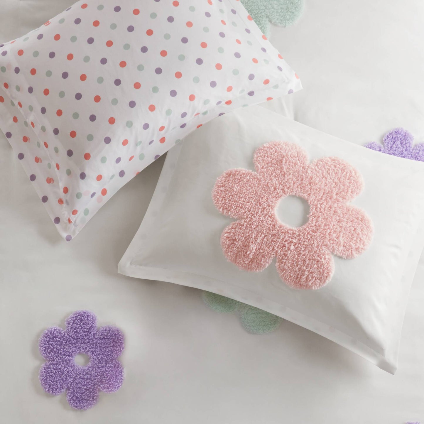 Gracie Floral Reversible Tufted Chenille Duvet Cover Set