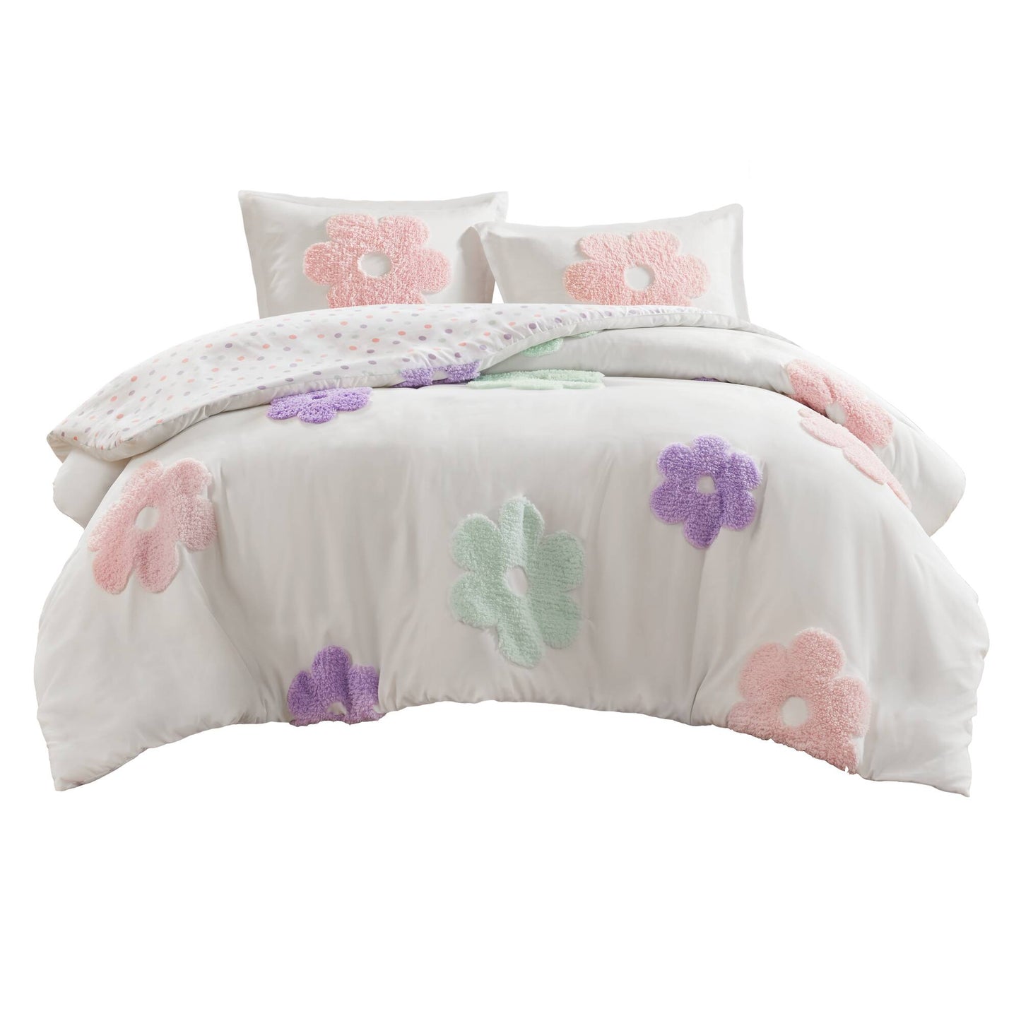 Gracie Floral Reversible Tufted Chenille Duvet Cover Set