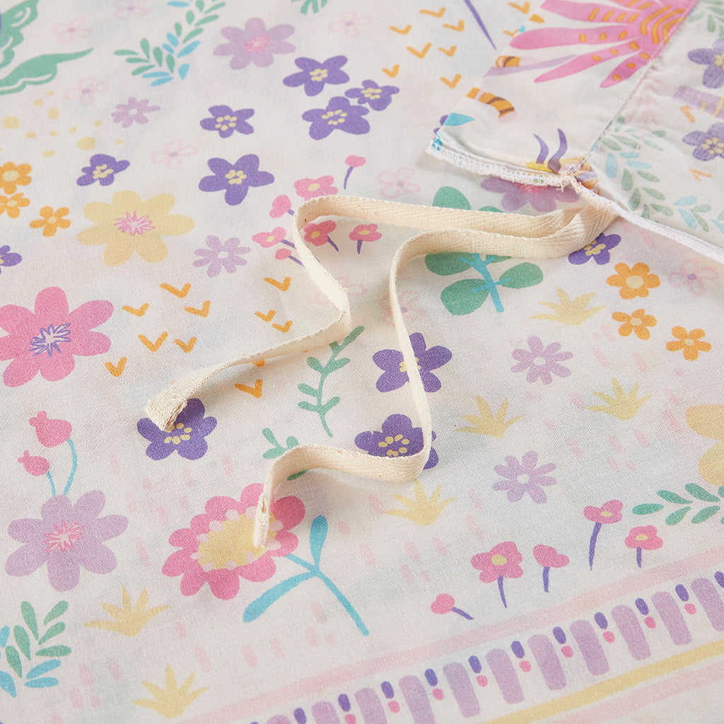 Lulu Floral Reversible Cotton Duvet Cover Set with Throw Pillow