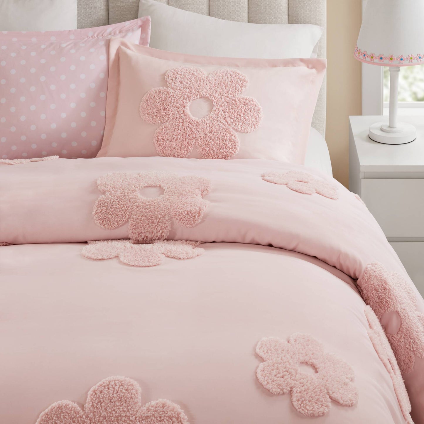 Gracie Floral Reversible Tufted Chenille Duvet Cover Set