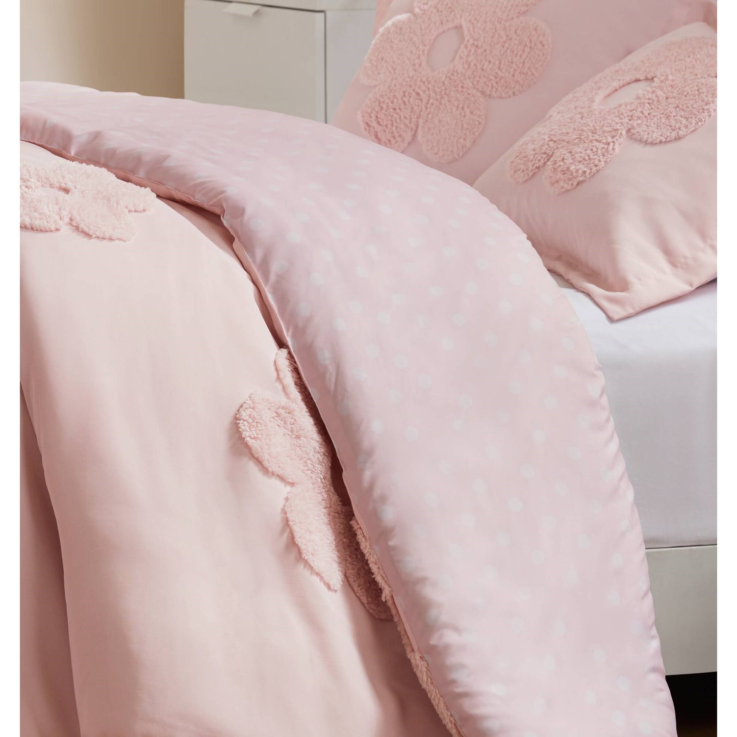 Gracie Floral Reversible Tufted Chenille Duvet Cover Set