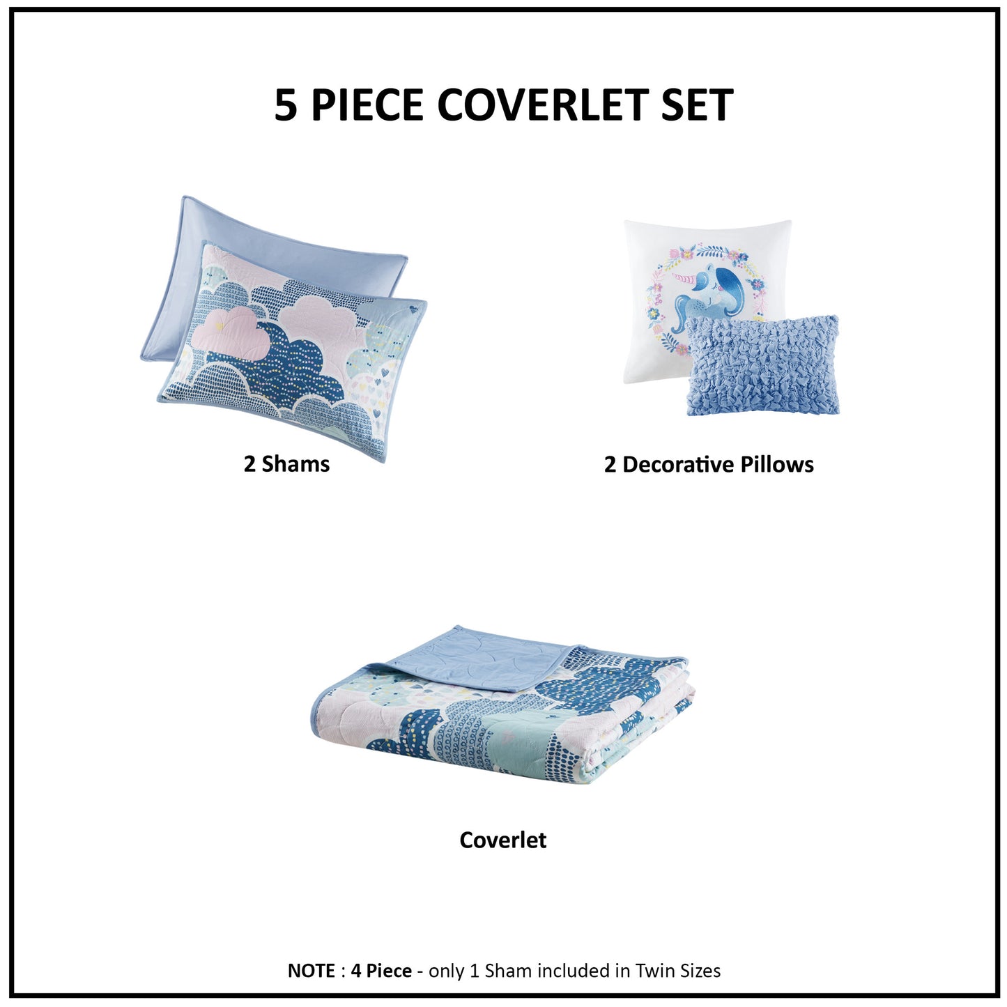 Cloud Reversible Cotton Quilt Set with Throw Pillows