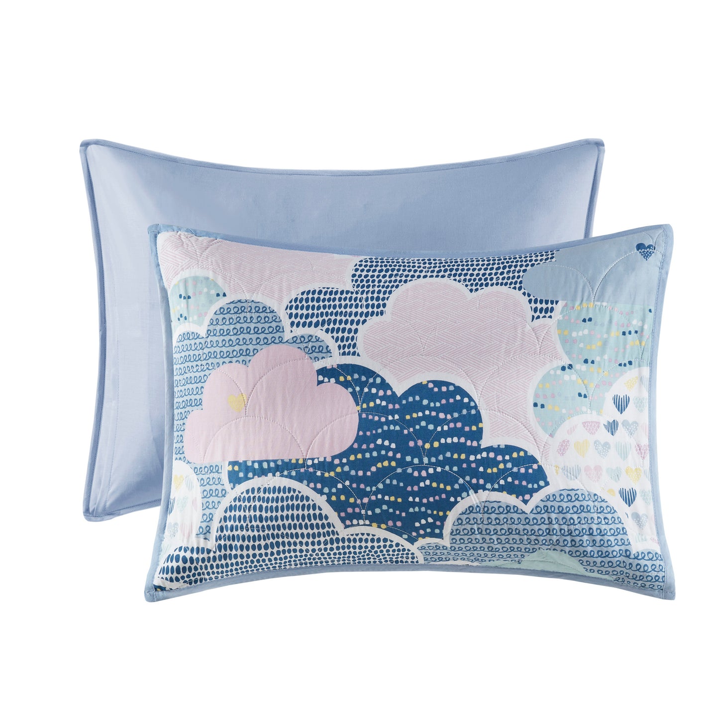 Cloud Reversible Cotton Quilt Set with Throw Pillows