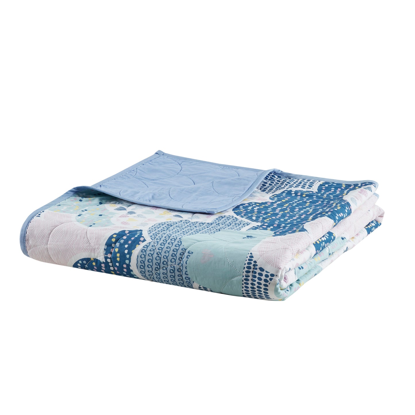 Cloud Reversible Cotton Quilt Set with Throw Pillows