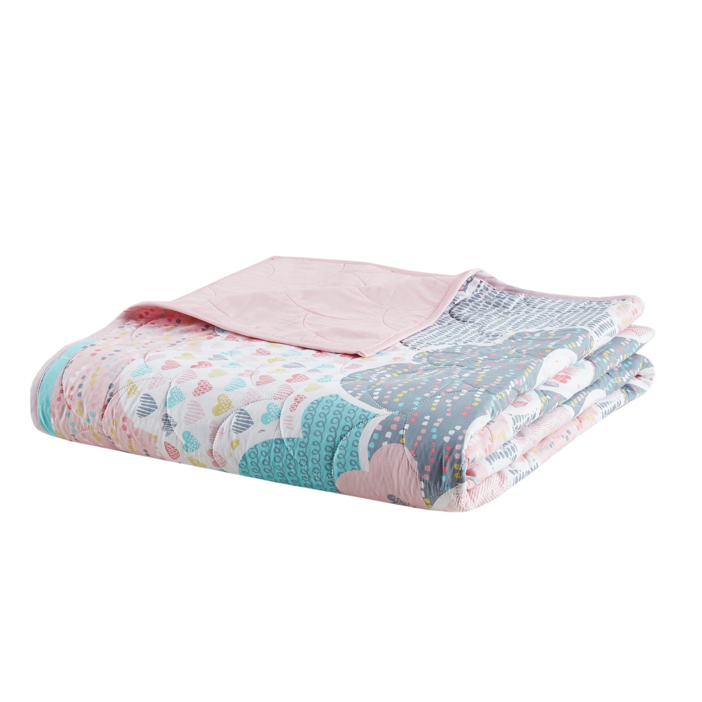 Cloud Reversible Cotton Quilt Set with Throw Pillows