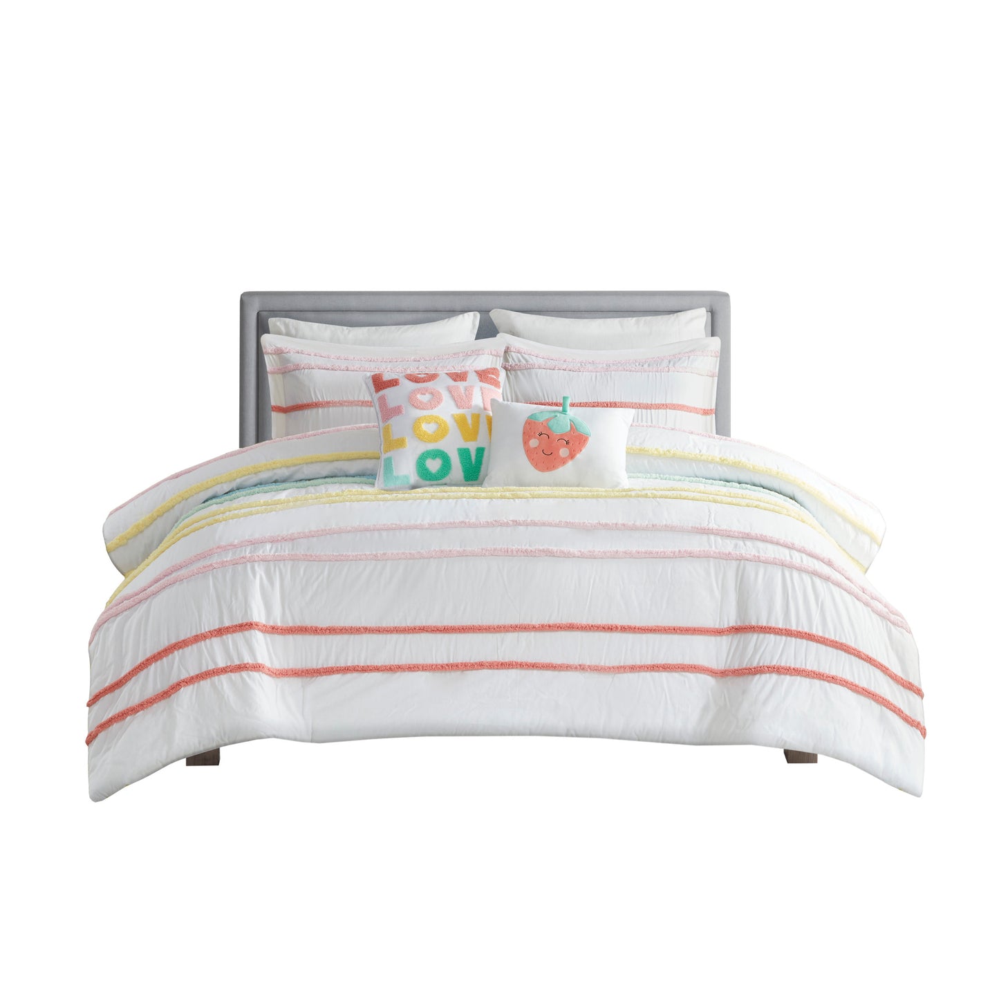 Haisley Cotton Duvet Cover Set with Chenille Trim