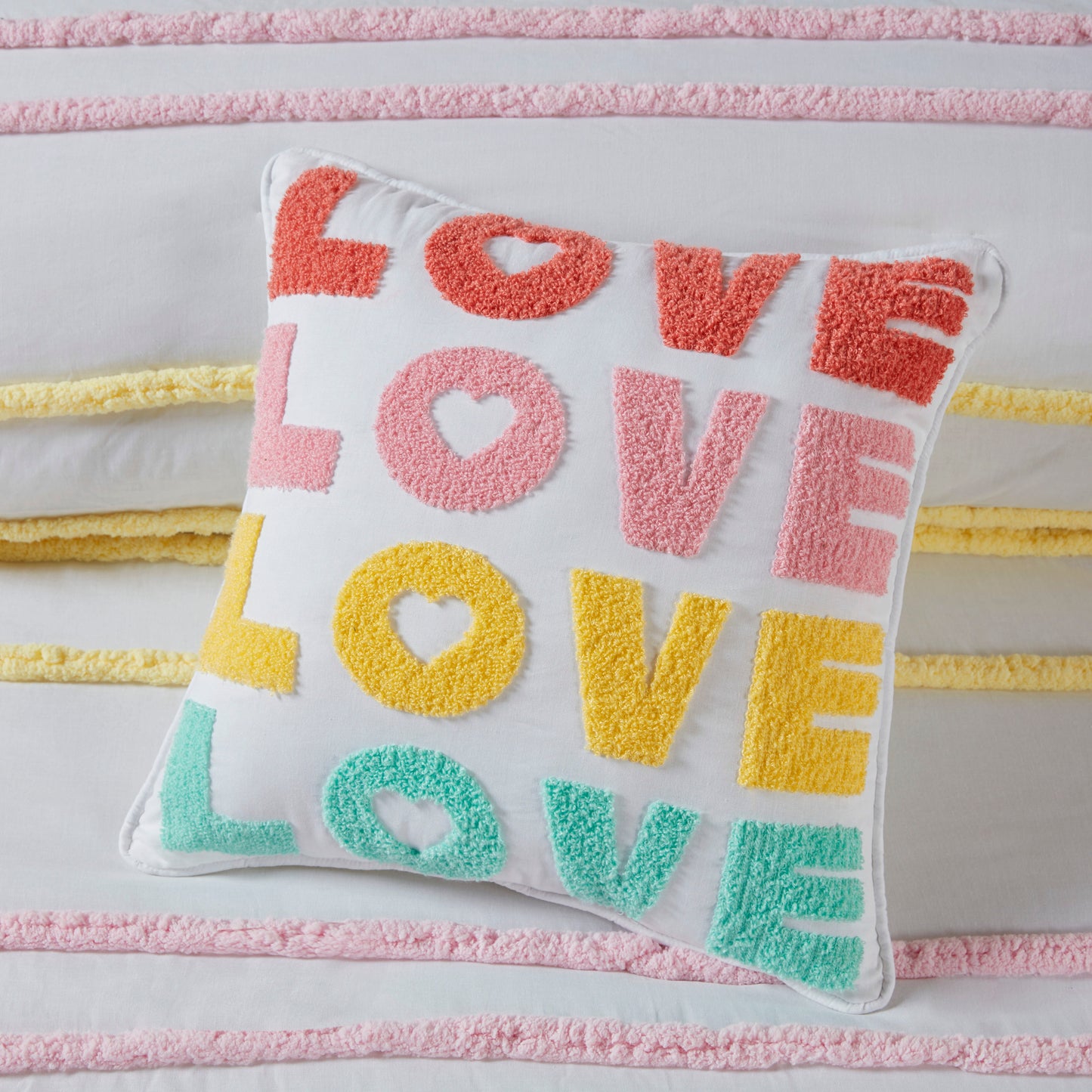 Haisley Cotton Duvet Cover Set with Chenille Trim