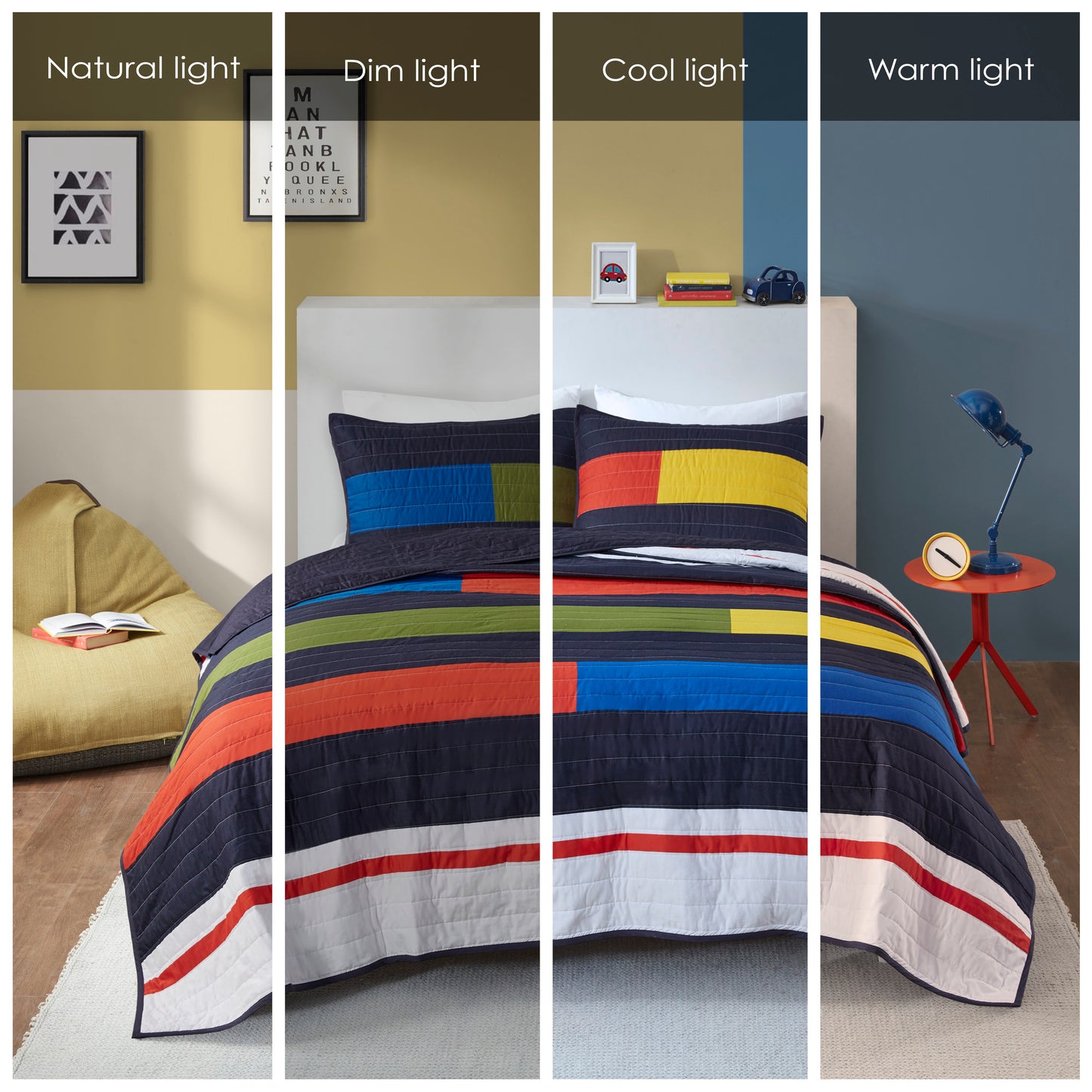 Morris Stripe Printed Quilt Set