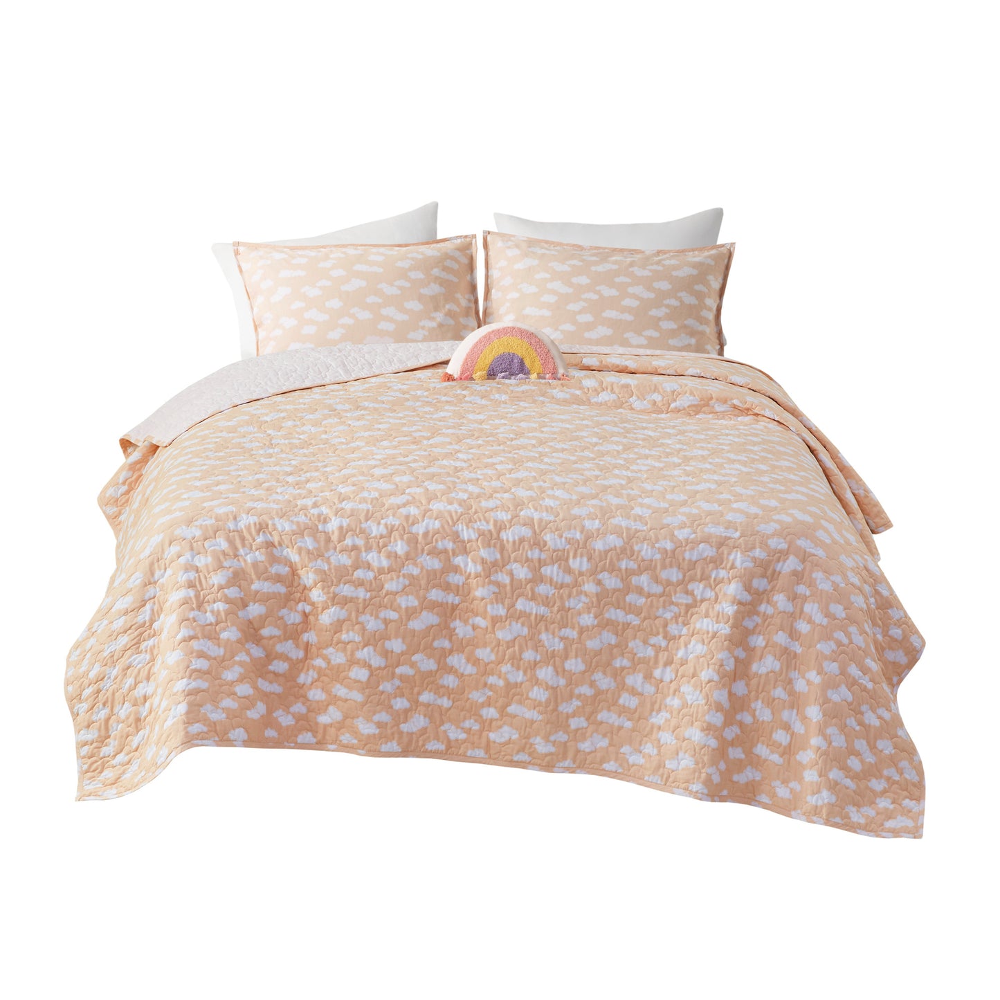 Dawn Reversible Sunshine Printed Cotton Quilt Set with Throw Pillow