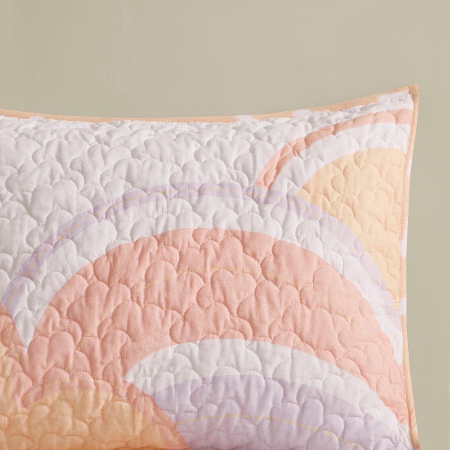 Dawn Reversible Sunshine Printed Cotton Quilt Set with Throw Pillow