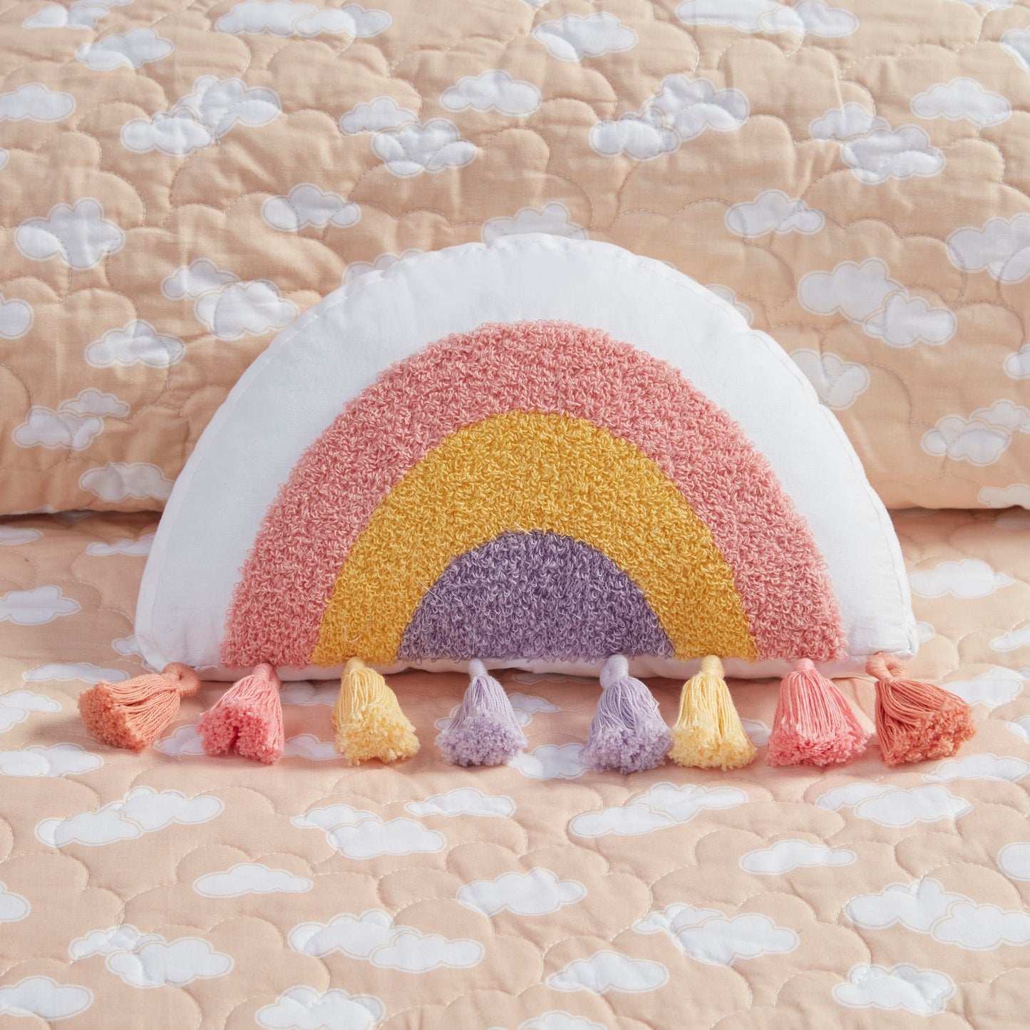 Dawn Reversible Sunshine Printed Cotton Quilt Set with Throw Pillow