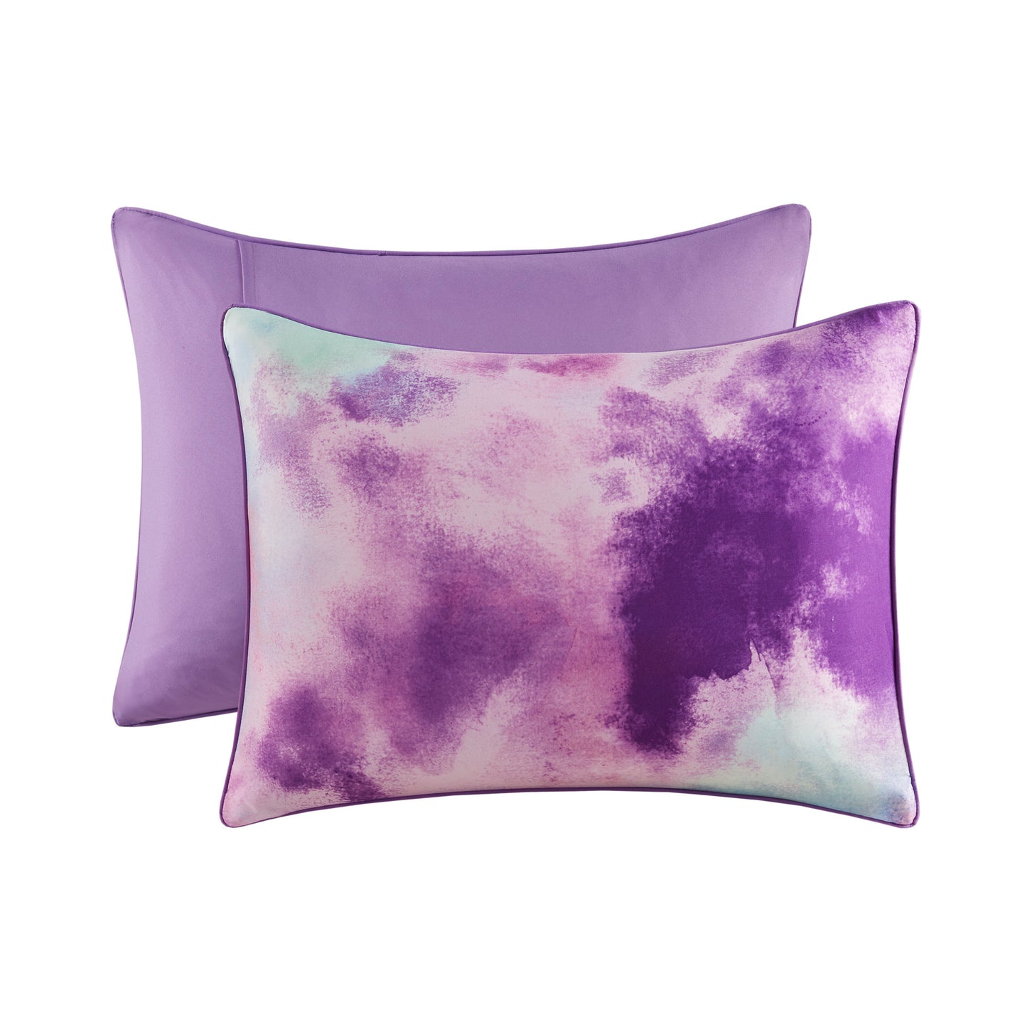 Intelligent Design Watercolor Tie Dye Printed Duvet Cover Set with Throw Pillow