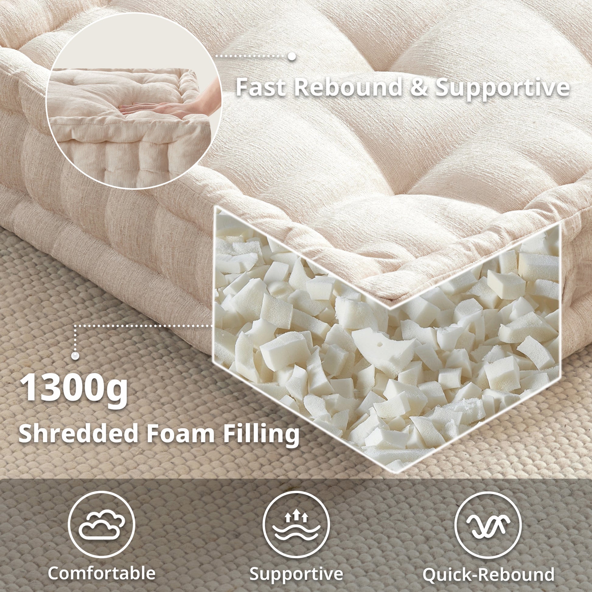 Intelligent Design Poly Chenille Square Floor Pillow Cushion