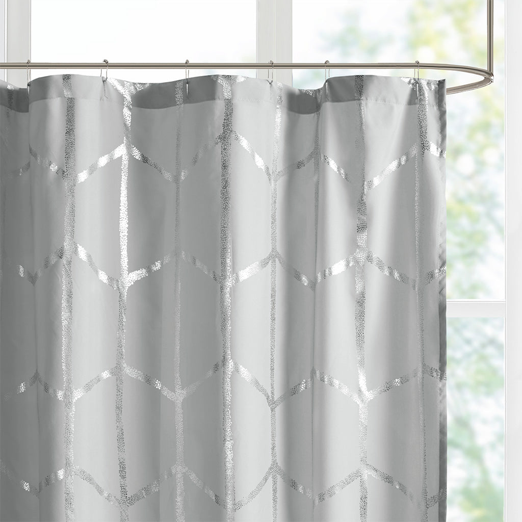 Intelligent Design Printed Metallic Shower Curtain