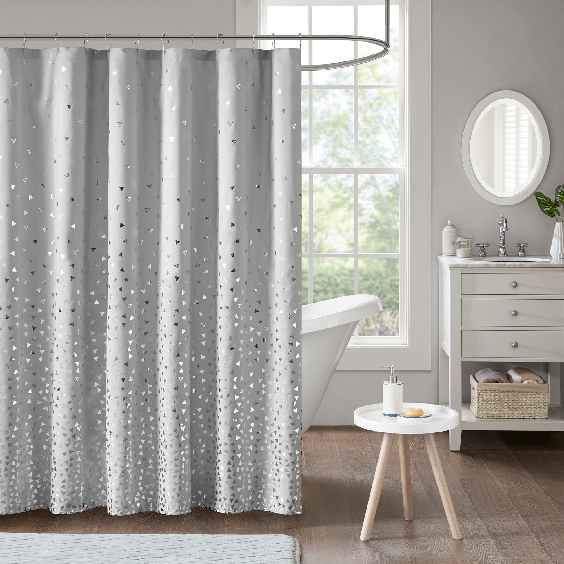 Intelligent Design Metallic Printed Shower Curtain