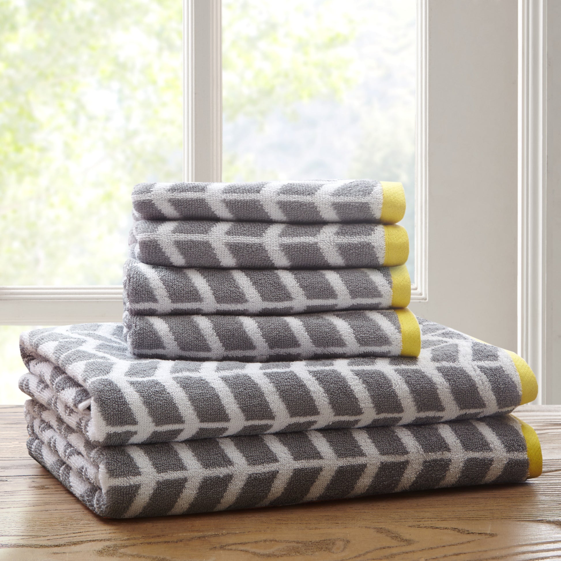 Intelligent Design Cotton Jacquard Bath Towel 6 Piece Set