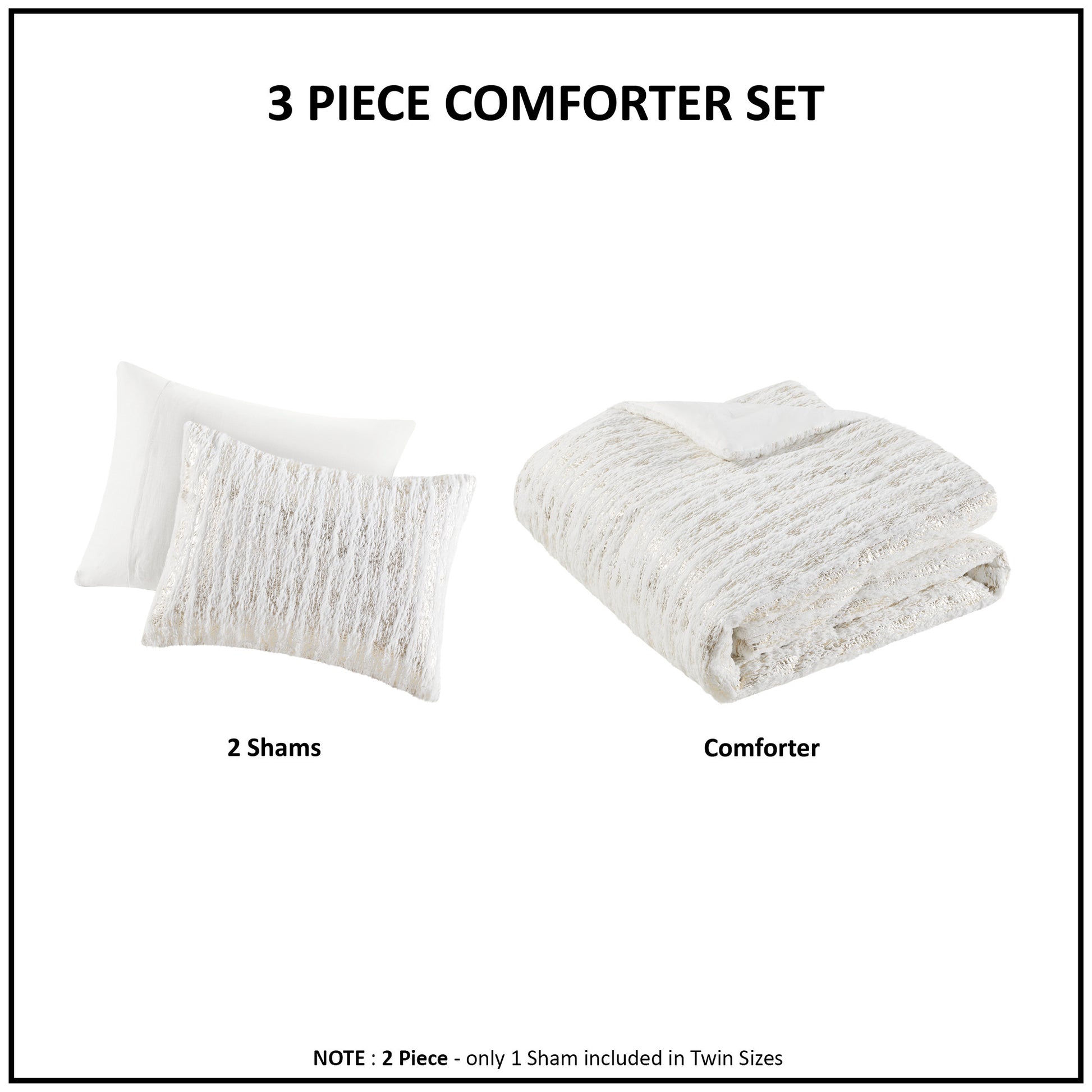 Intelligent Design Metallic Print Faux Fur Comforter Set