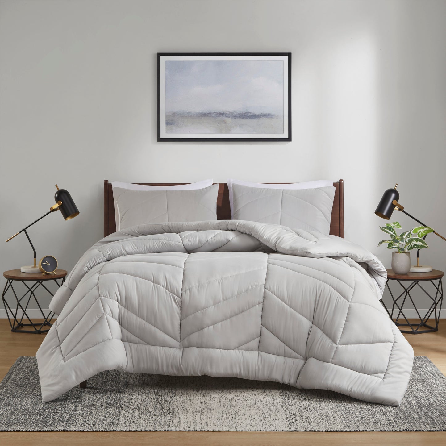 Intelligent Design Quilted Chevron Comforter Set