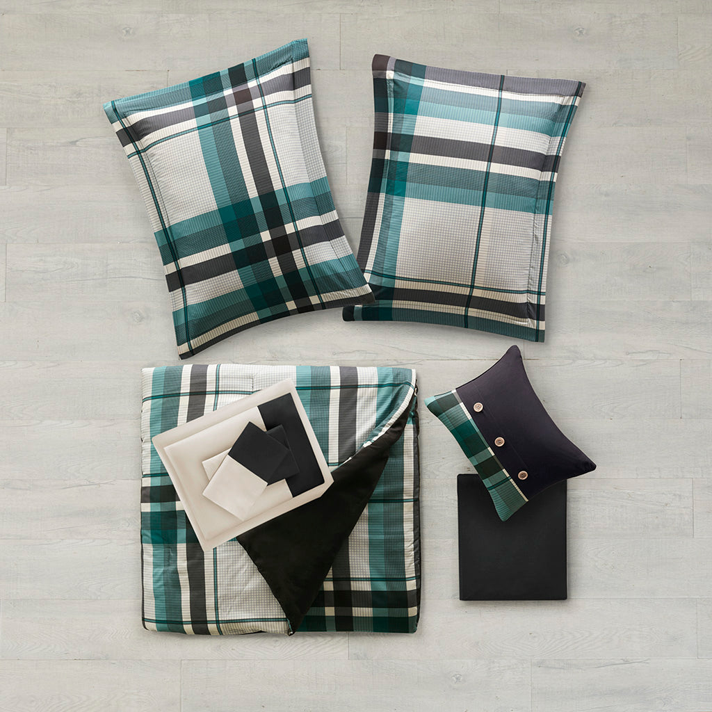 Intelligent Design Plaid Comforter Set with Bed Sheets