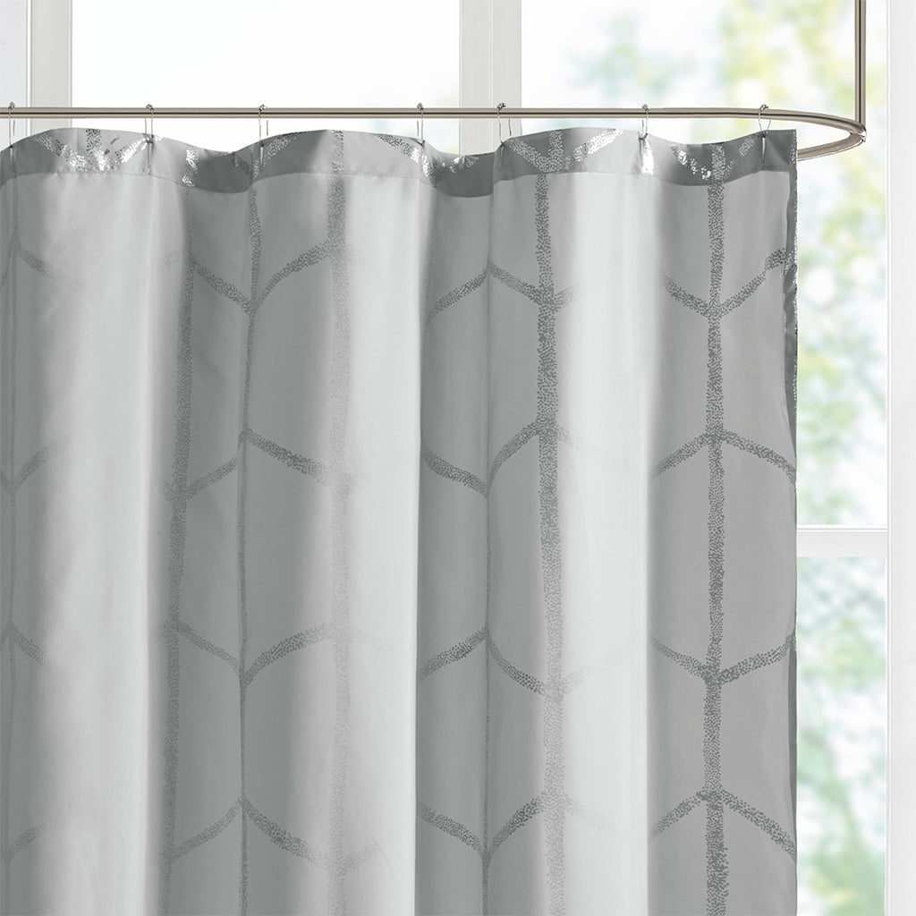 Intelligent Design Printed Metallic Shower Curtain
