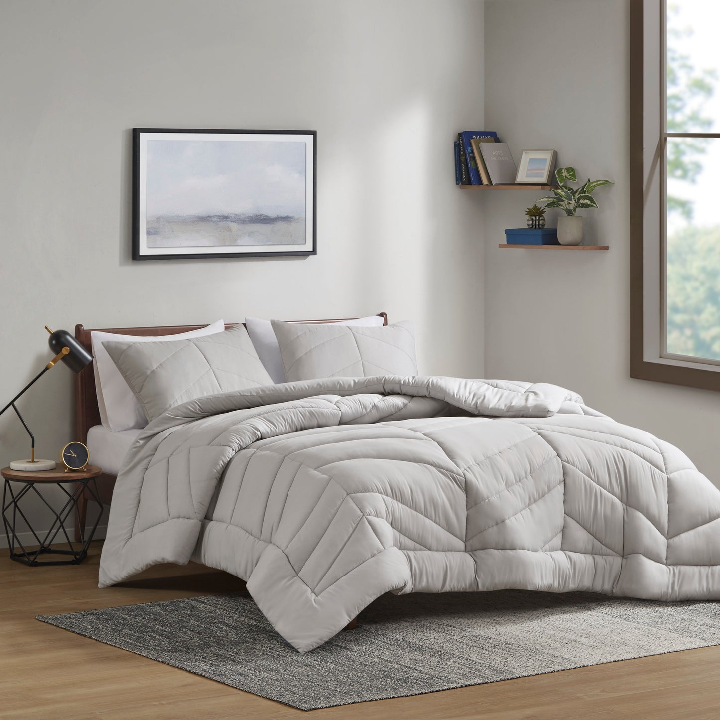 Intelligent Design Quilted Chevron Comforter Set