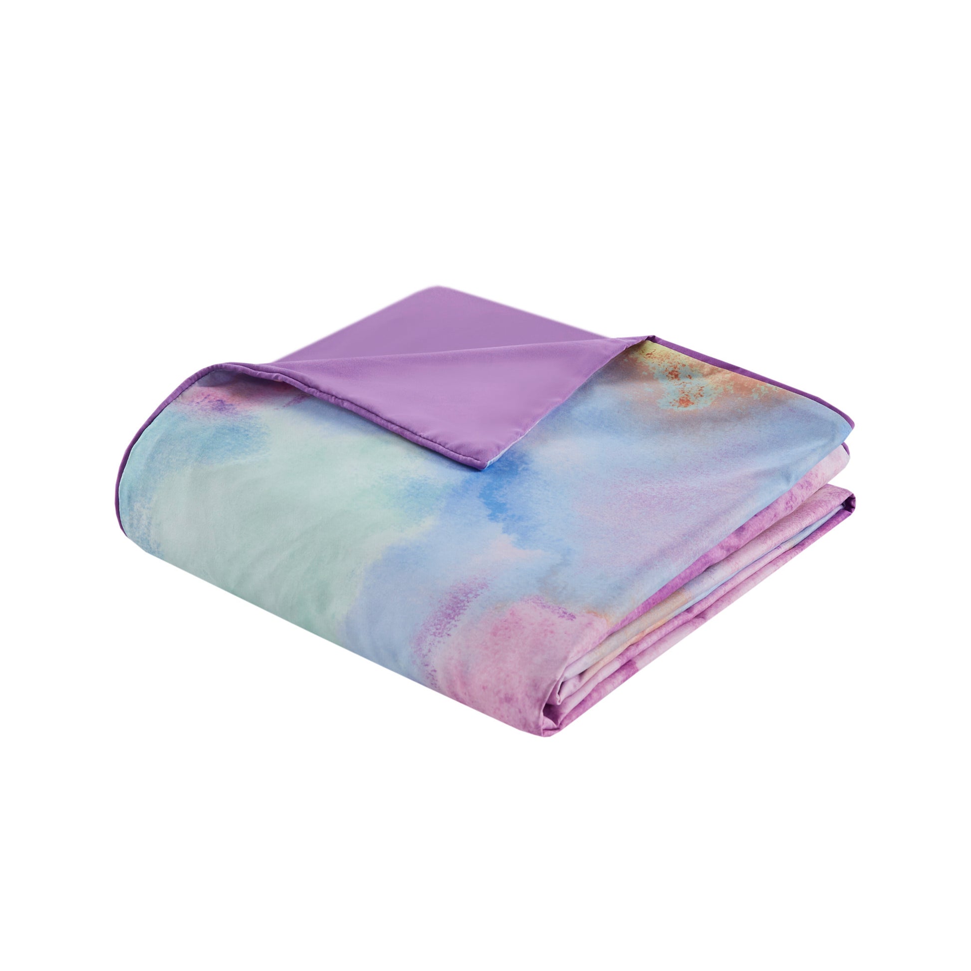 Intelligent Design Watercolor Tie Dye Printed Duvet Cover Set with Throw Pillow