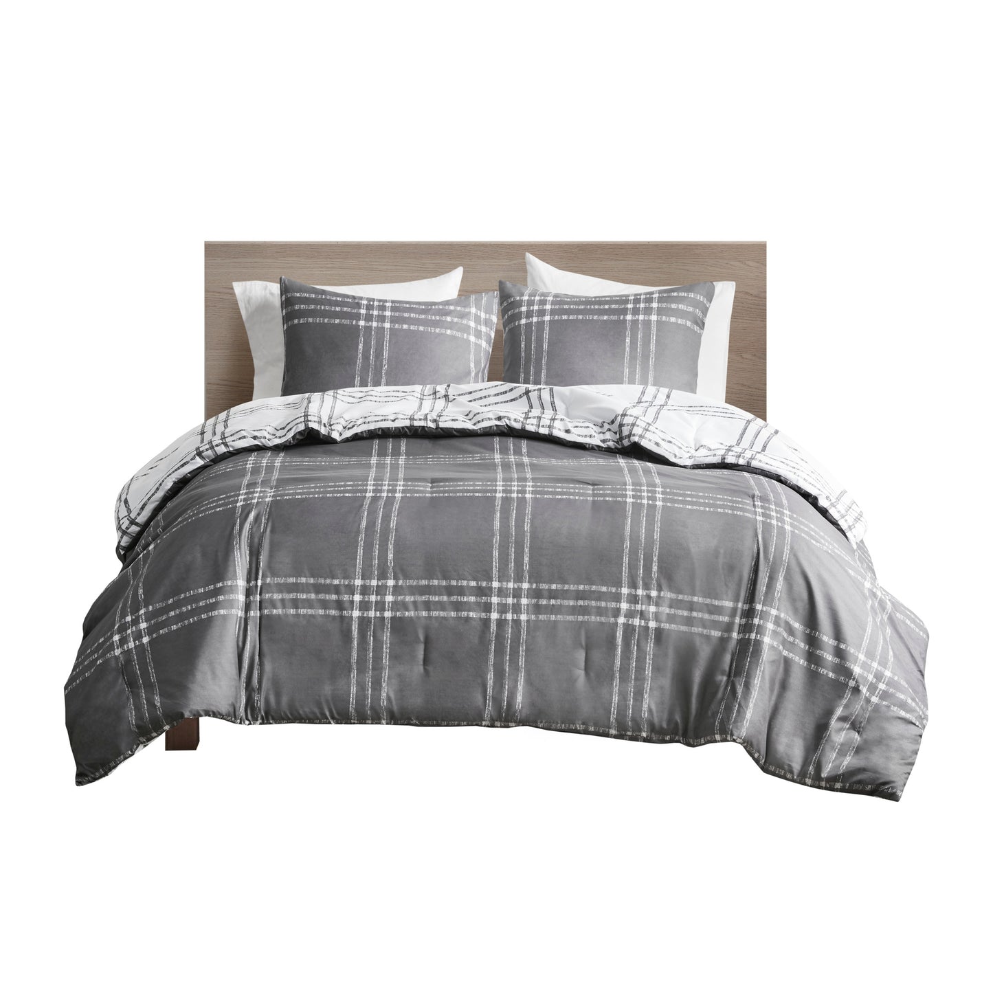 Intelligent Design Plaid Reversible Comforter Set