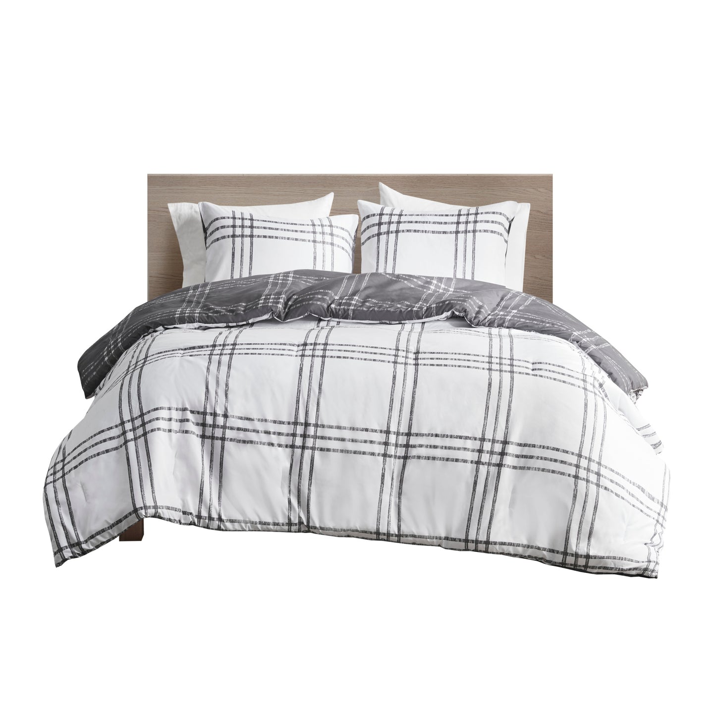 Intelligent Design Plaid Reversible Comforter Set
