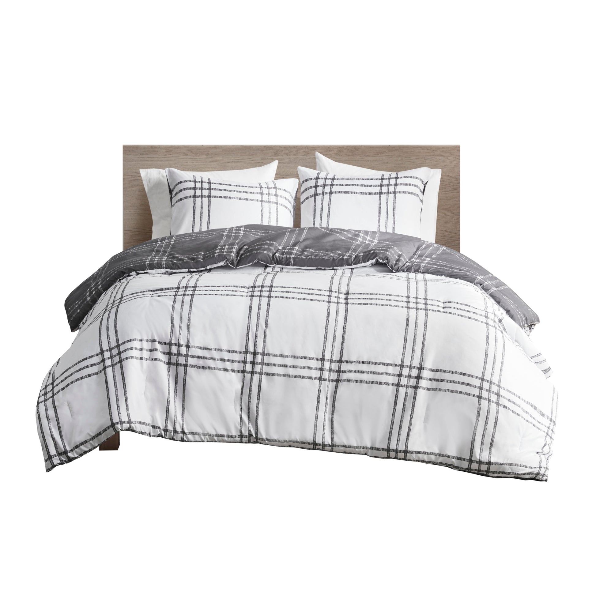Intelligent Design Plaid Reversible Comforter Set