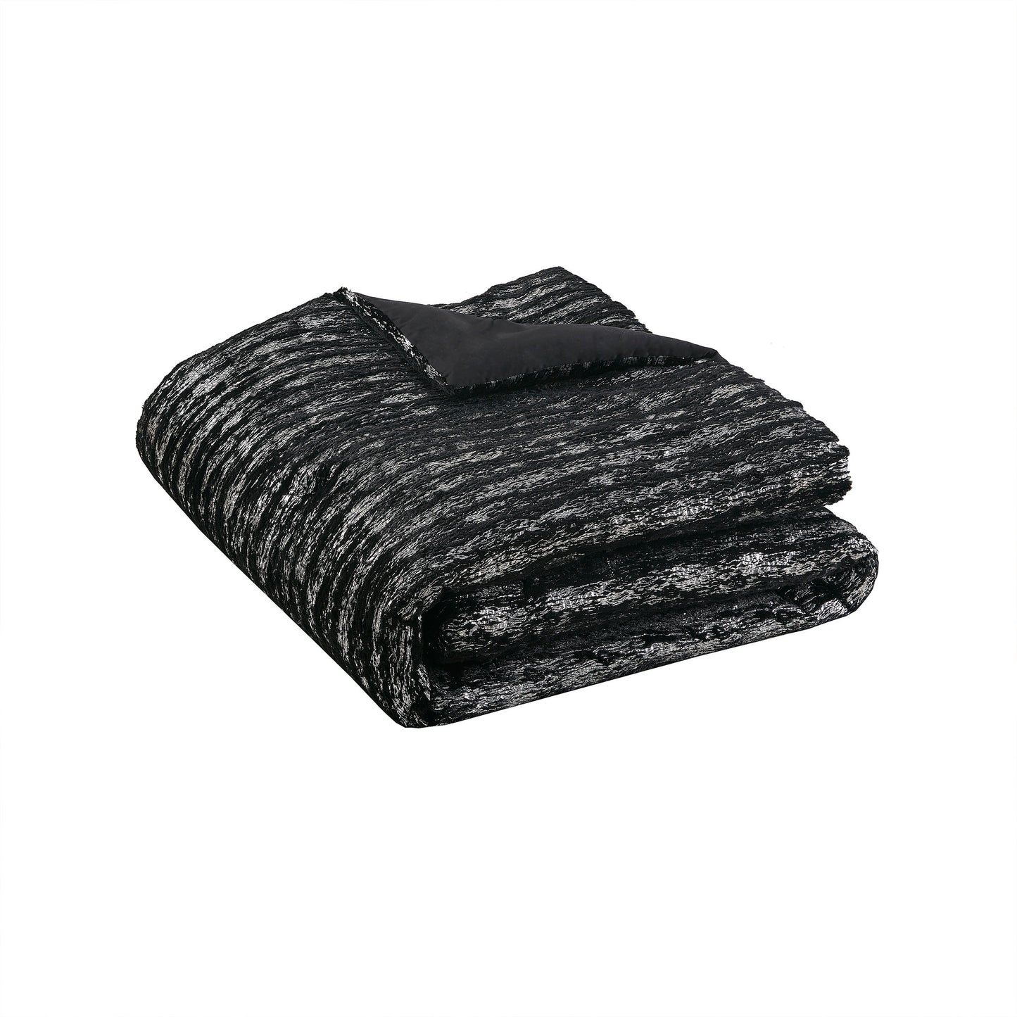 Intelligent Design Metallic Print Faux Fur Comforter Set