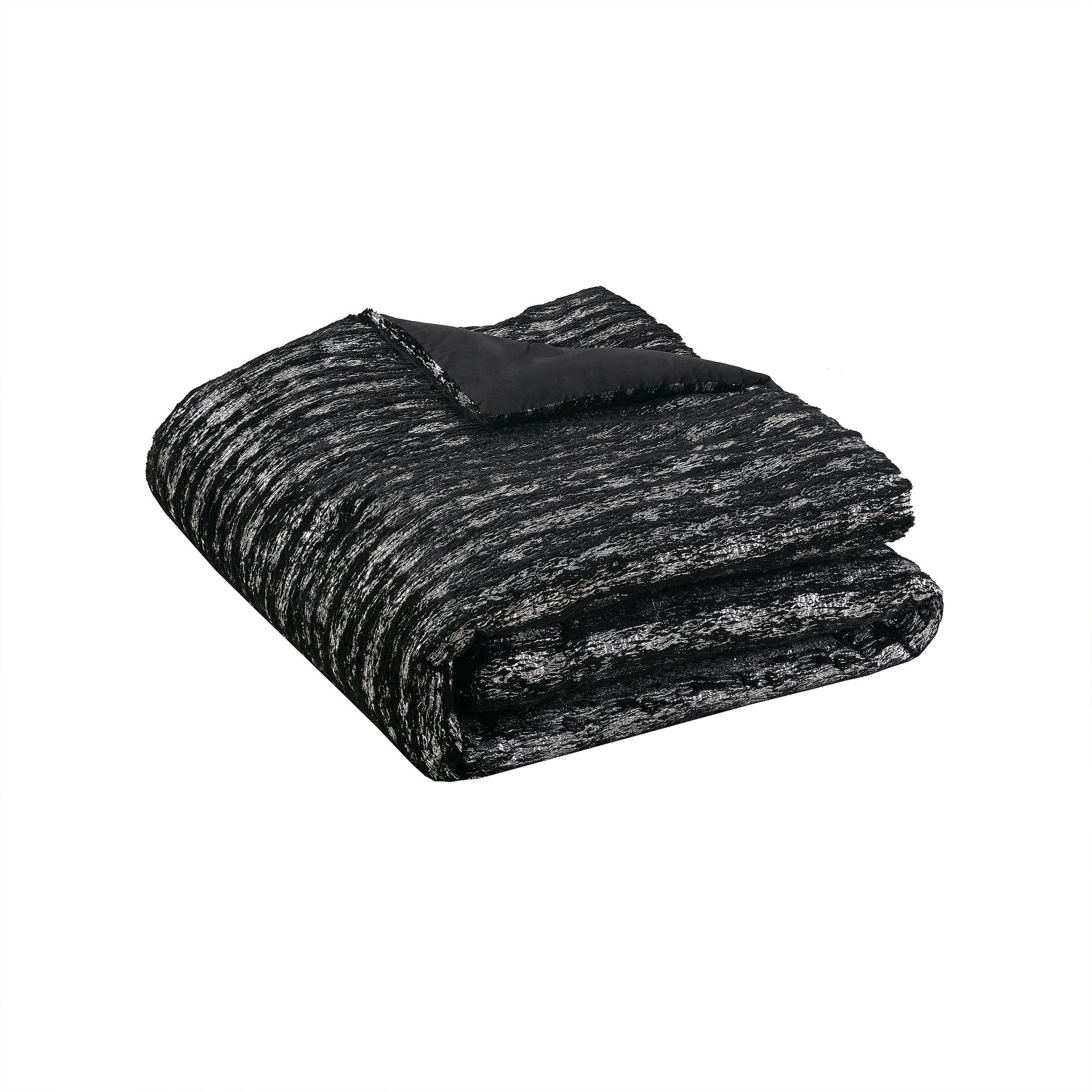 Intelligent Design Metallic Print Faux Fur Comforter Set