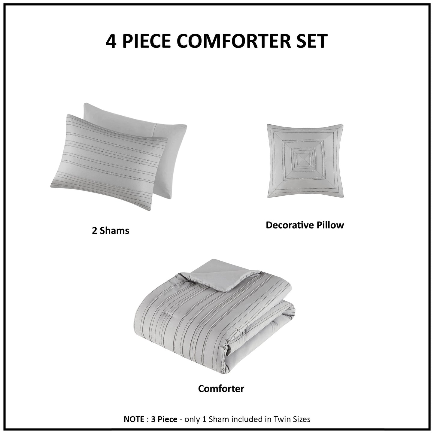 Intelligent Design Cationic Dyed Clip Jacquard Comforter Set with Throw Pillow