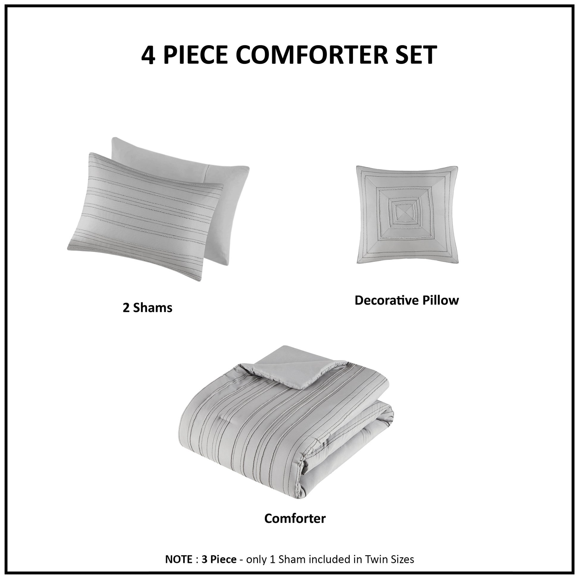 Intelligent Design Cationic Dyed Clip Jacquard Comforter Set with Throw Pillow