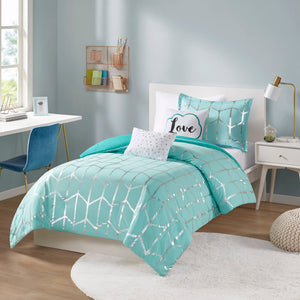 Raina Metallic Printed Comforter Set