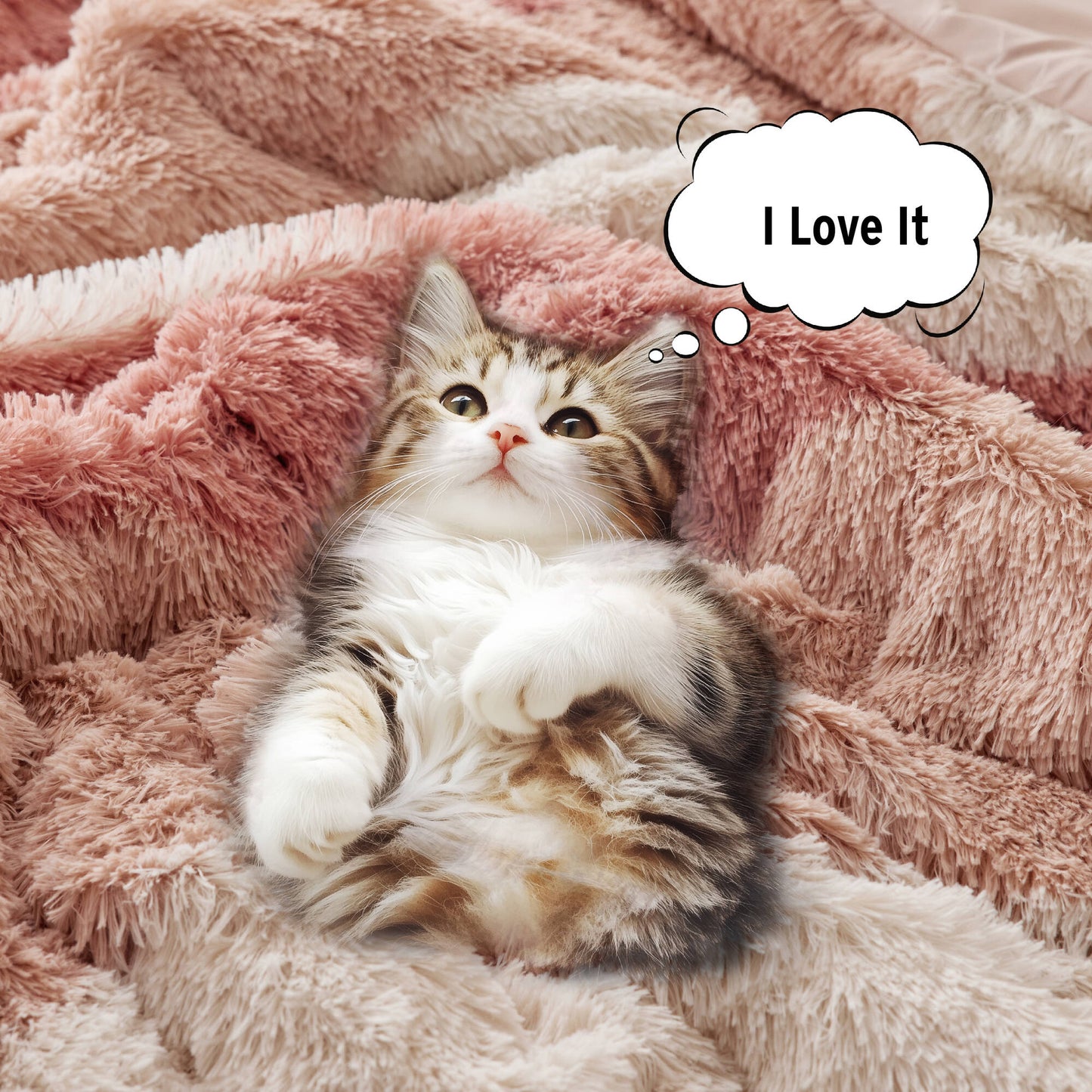 Cassie Ombre Shaggy Faux Fur Comforter Set