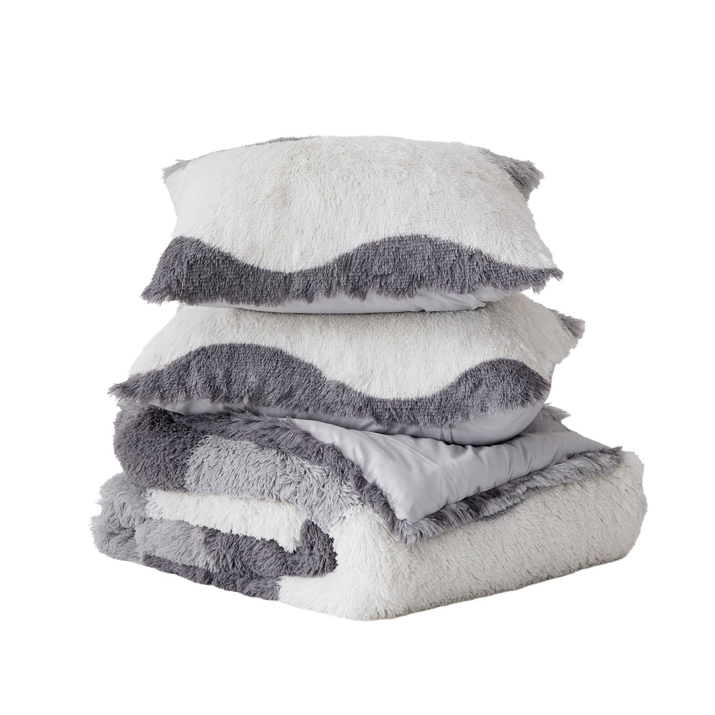 Cassie Ombre Shaggy Faux Fur Comforter Set