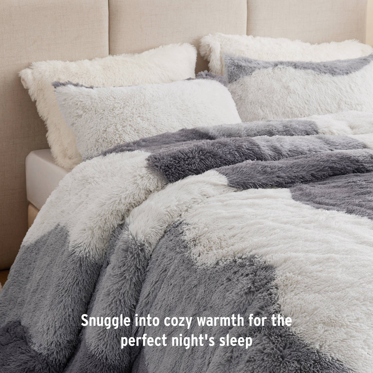 Cassie Ombre Shaggy Faux Fur Comforter Set