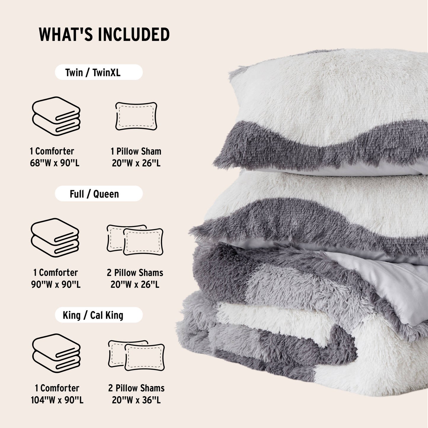 Cassie Ombre Shaggy Faux Fur Comforter Set