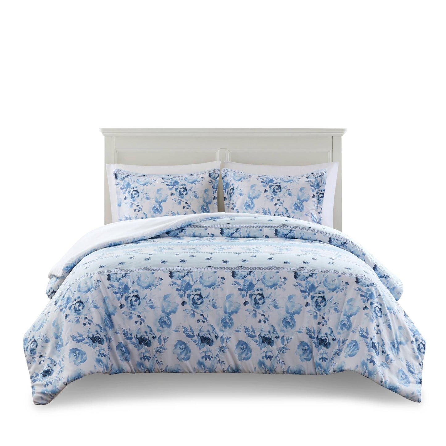 Christa Floral Striped Duvet Cover Set
