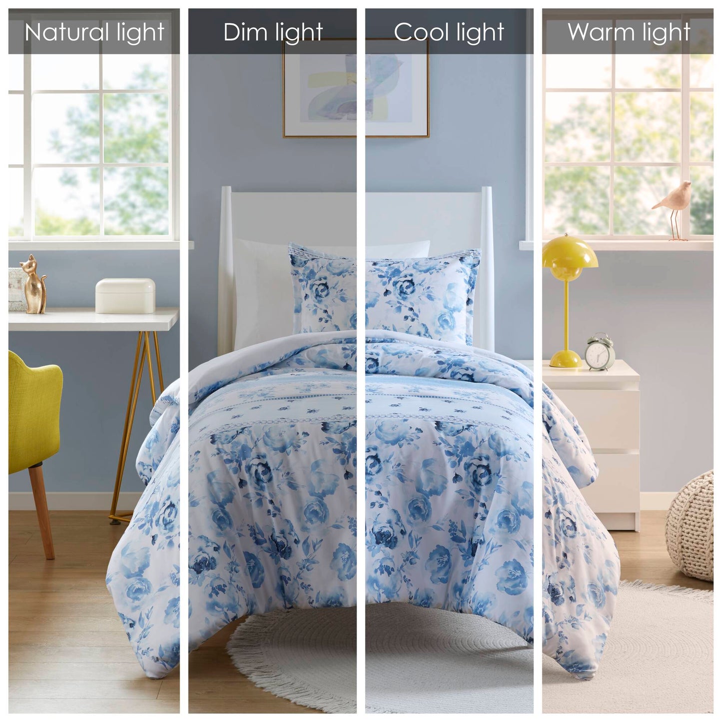 Christa Floral Striped Duvet Cover Set